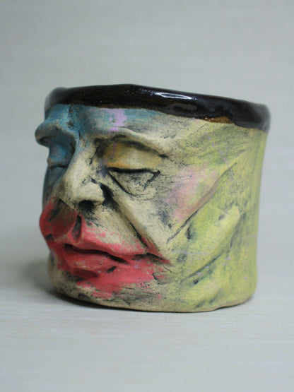 Abstract #2 Face Tumbler - Quirky Handmade Ceramic Drinkware