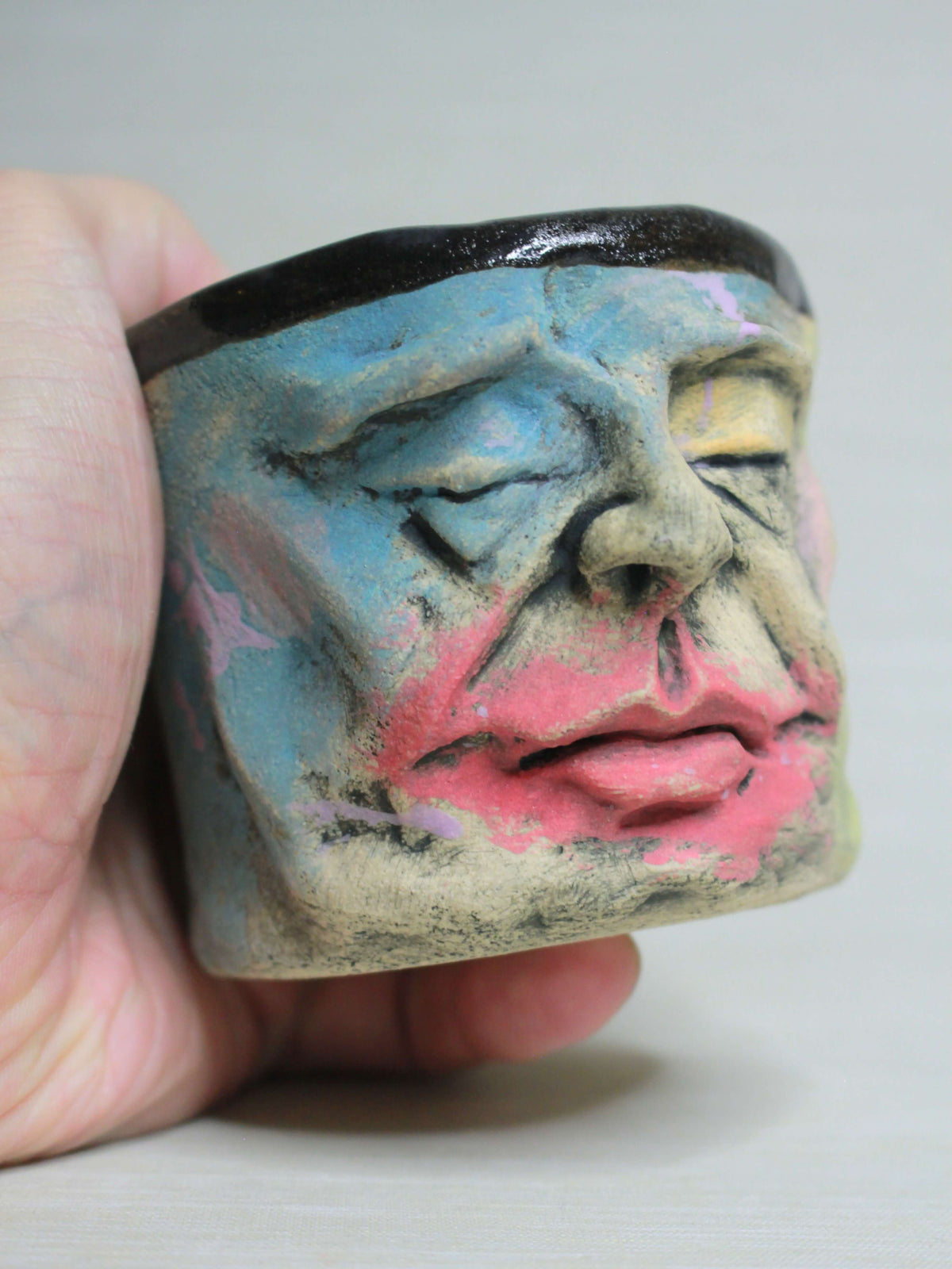 Abstract #2 Face Tumbler - Quirky Handmade Ceramic Drinkware