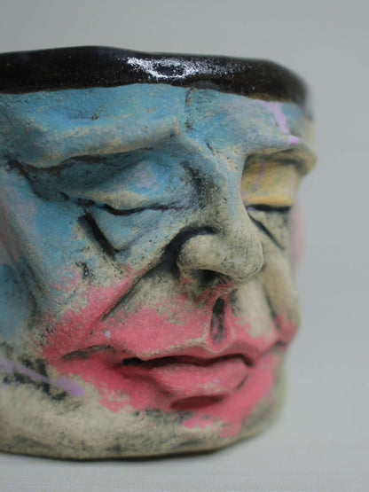Abstract #2 Face Tumbler - Quirky Handmade Ceramic Drinkware