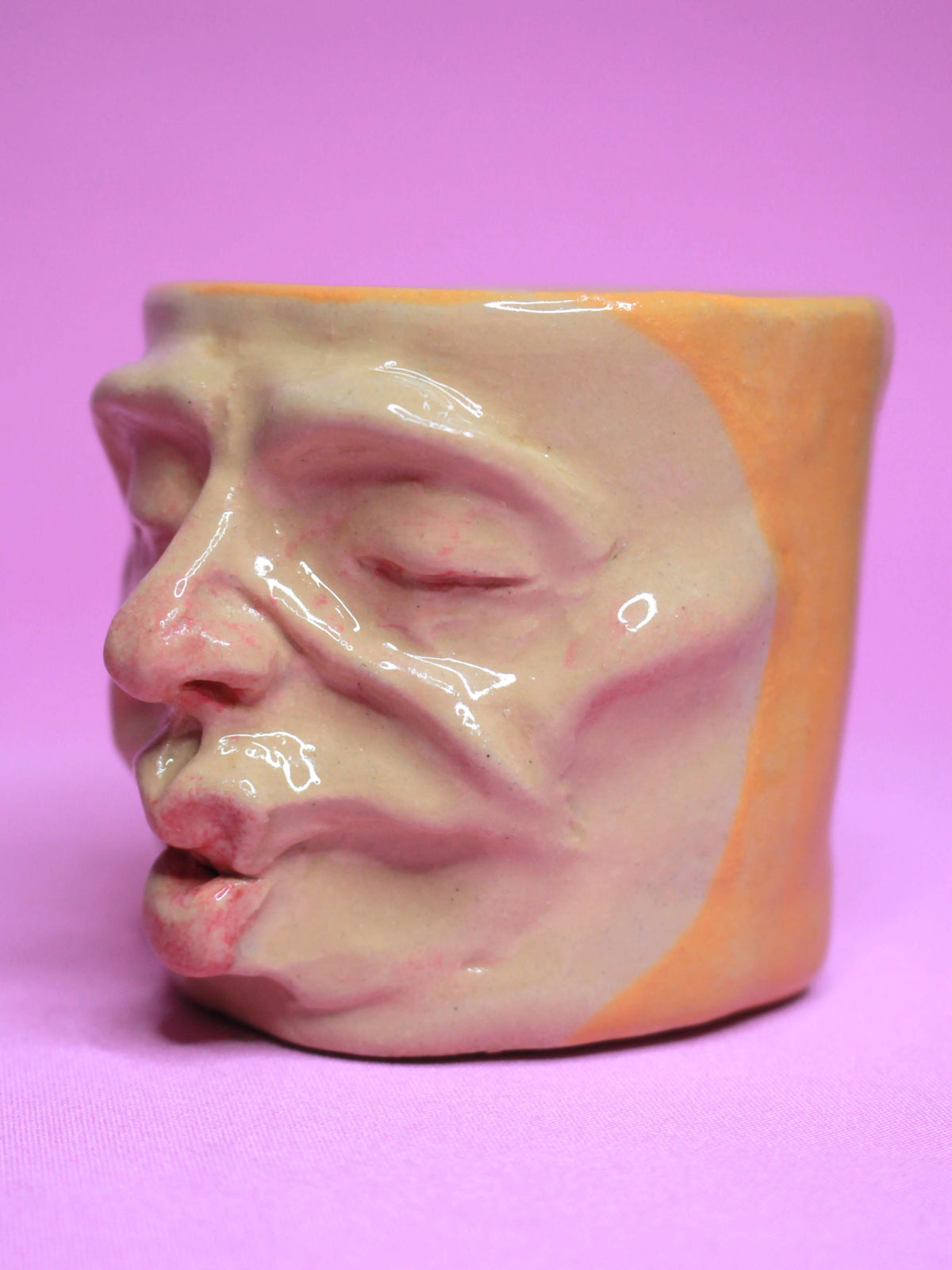 Gizza Kiss Face Tumbler - Quirky Handmade Ceramic Drinkware