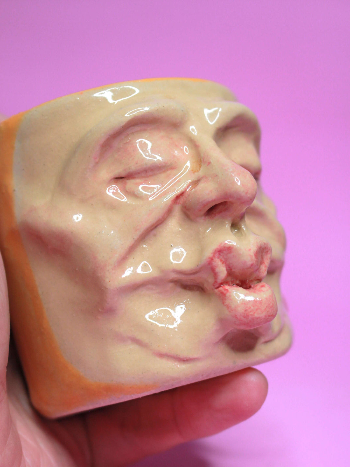 Gizza Kiss Face Tumbler - Quirky Handmade Ceramic Drinkware