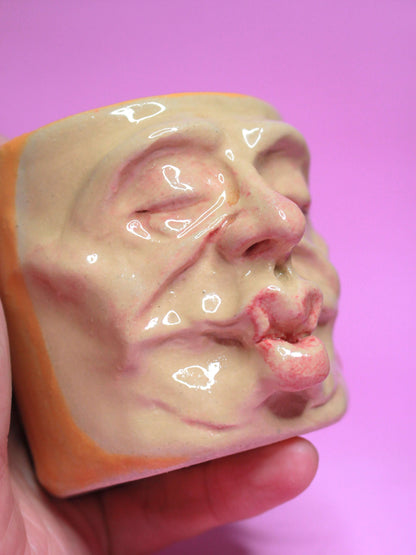 Gizza Kiss Face Tumbler - Quirky Handmade Ceramic Drinkware