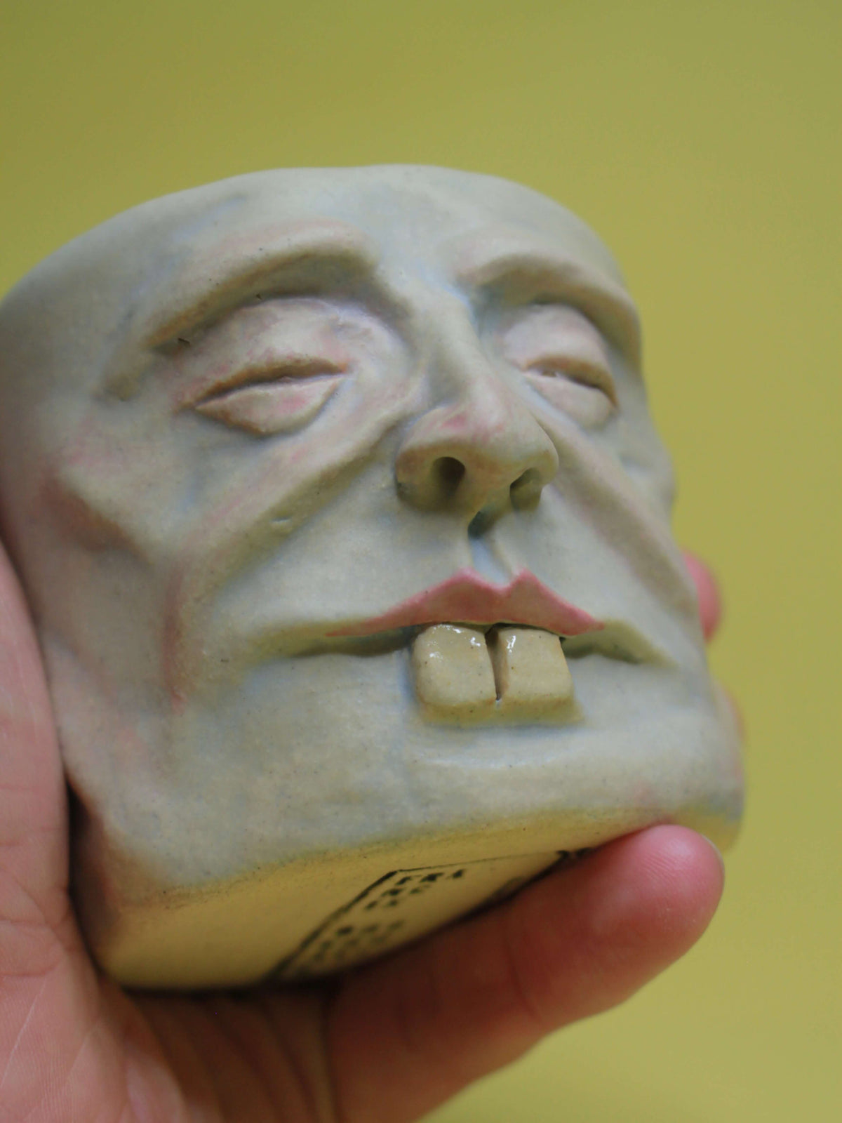 Goofy Face Tumbler (Matte) - Quirky Handmade Ceramic Drinkware