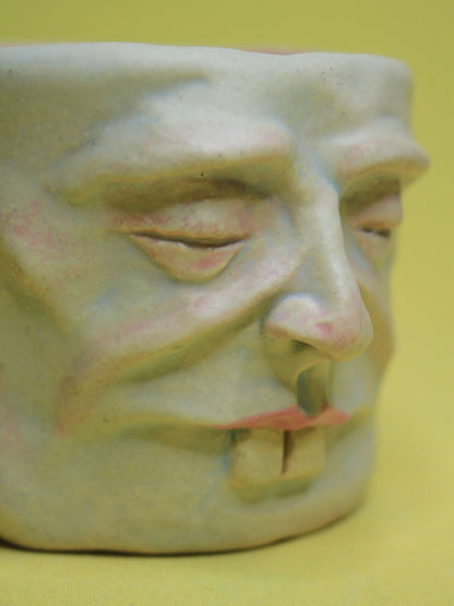 Goofy Face Tumbler (Matte) - Quirky Handmade Ceramic Drinkware