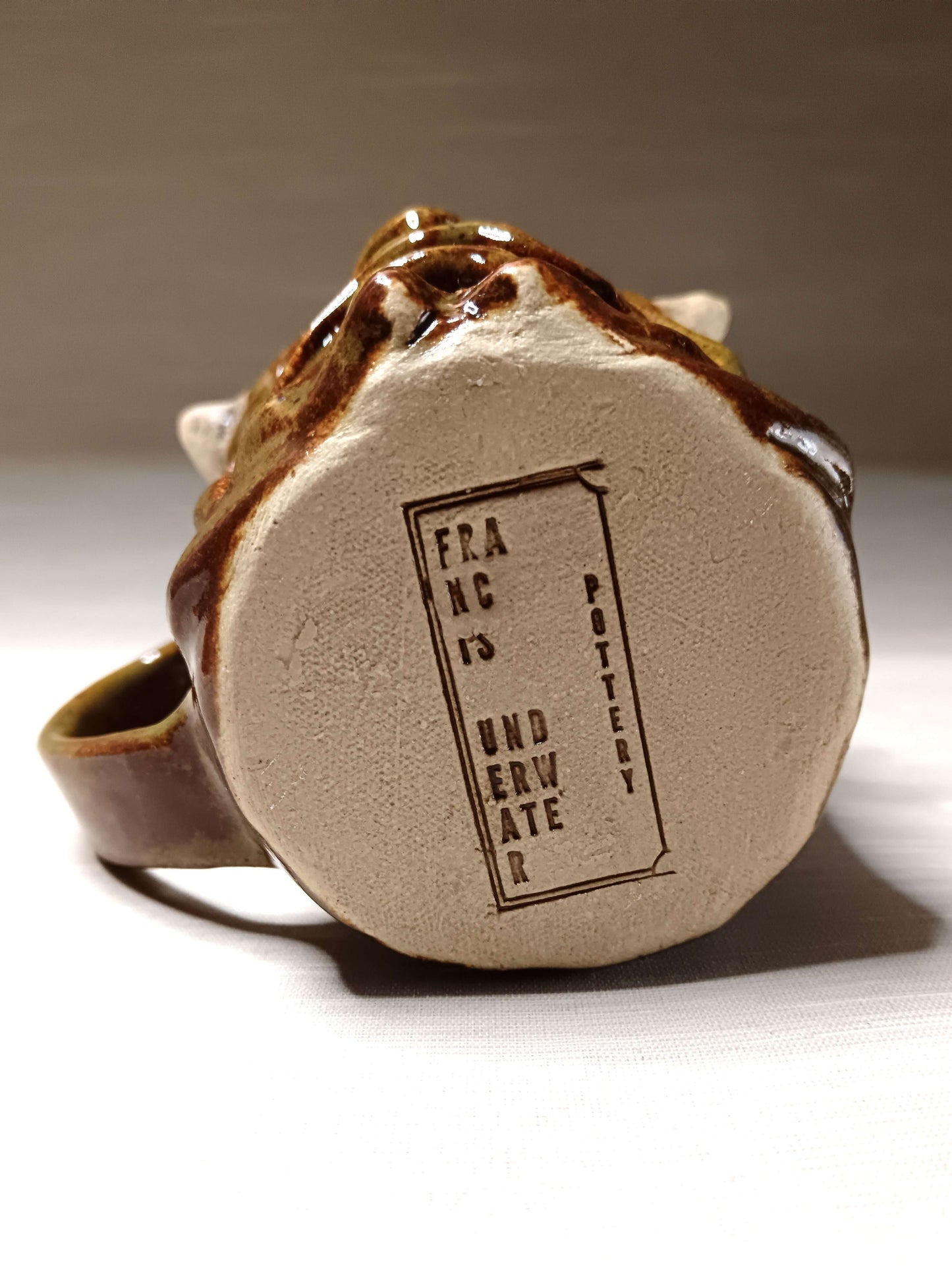 Grotesque Green Demon Mug - Weird Handmade Ceramic Devil Mug