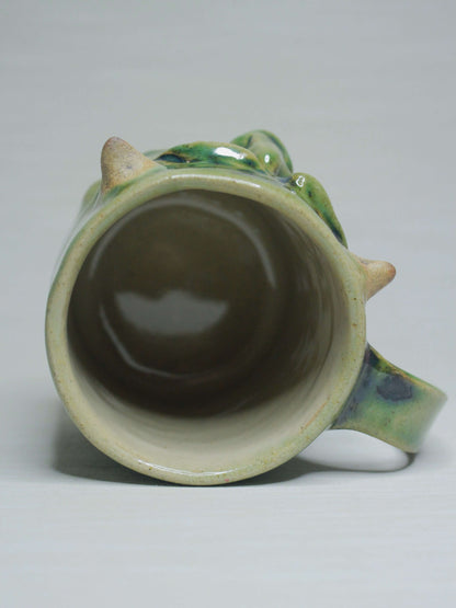Green Goblin Face Mug / Tankard - Grotesque  Handmade Ceramic Drinkware