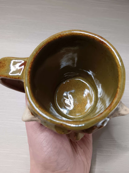 Grotesque Green Demon Mug - Weird Handmade Ceramic Devil Mug