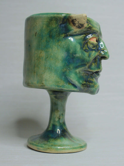 Demonic Goblin Ceramic Face Goblet - Creepy Handmade Ceramic Drinkware