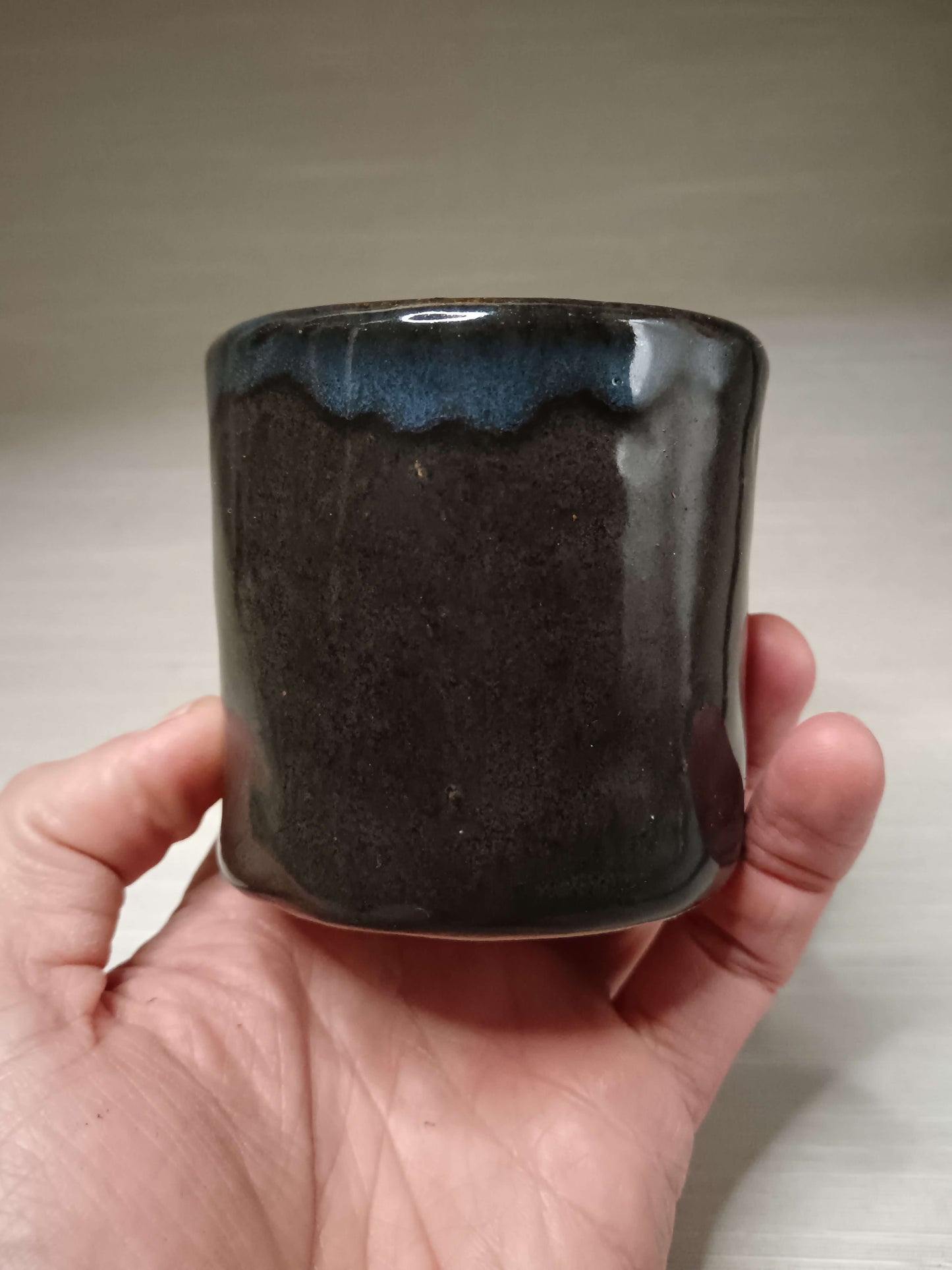 Grumpy Face Mini Pot / Tumbler - Handmade Ceramic Pot & Drinkware