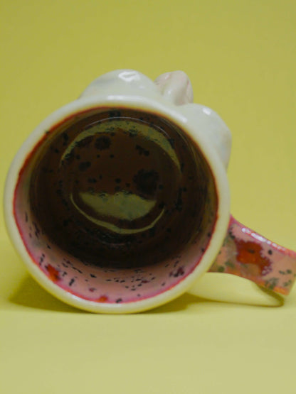 Half Asleep Herbert Face Mug - Quirky Hand Sculpted Ceramic Tankard / Large Mug