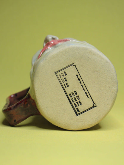Half Asleep Herbert Face Mug - Quirky Hand Sculpted Ceramic Tankard / Large Mug
