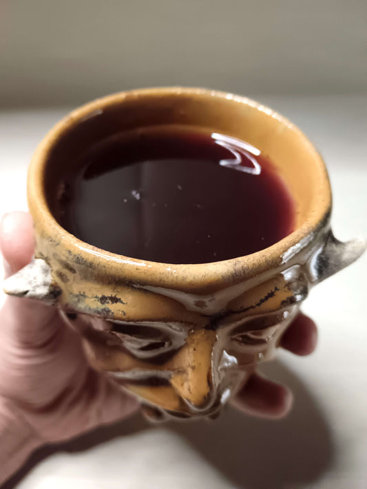 Brown Devil Mini Pot / Tumbler - Handmade Ceramic Pot & Drinkware