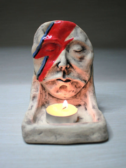 David Bowie Trinket / Tealight Holder - Handmade Ceramic Jewellery Dish / Mini Altar