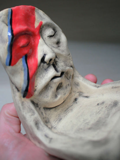 David Bowie Trinket / Tealight Holder - Handmade Ceramic Jewellery Dish / Mini Altar