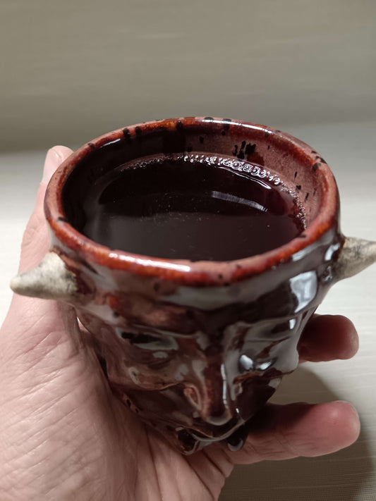 Red Devil Mini Pot / Tumbler - Handmade Ceramic Pot & Drinkware