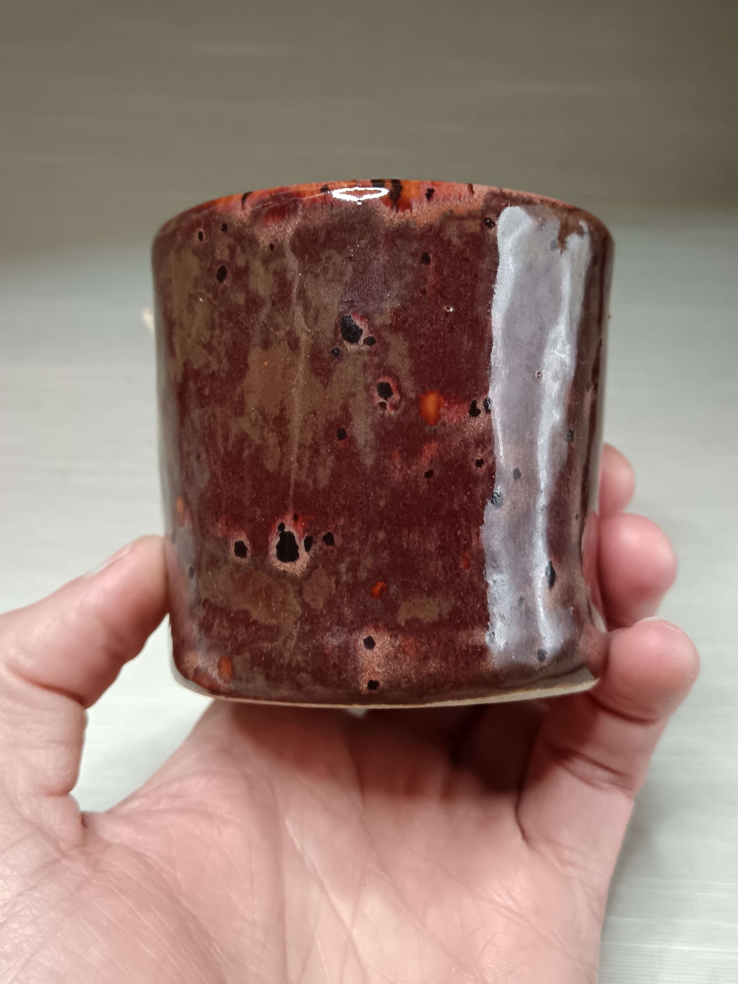Red Devil Mini Pot / Tumbler - Handmade Ceramic Pot & Drinkware
