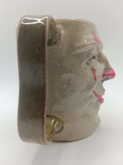 Side-Eye Clown Face Tankard / Large Mug - Handmade Ceramic Drinkware