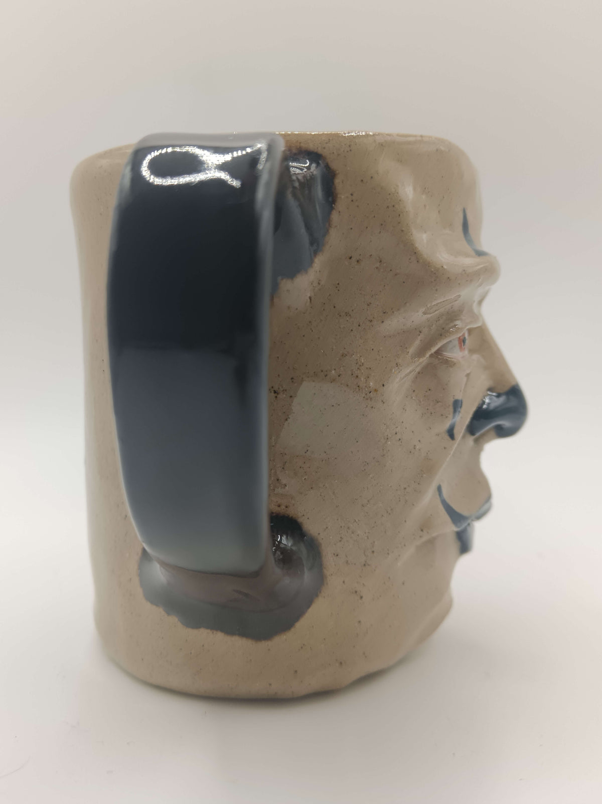 Black Clown Face Mug - Weird Handmade Ceramic Mug
