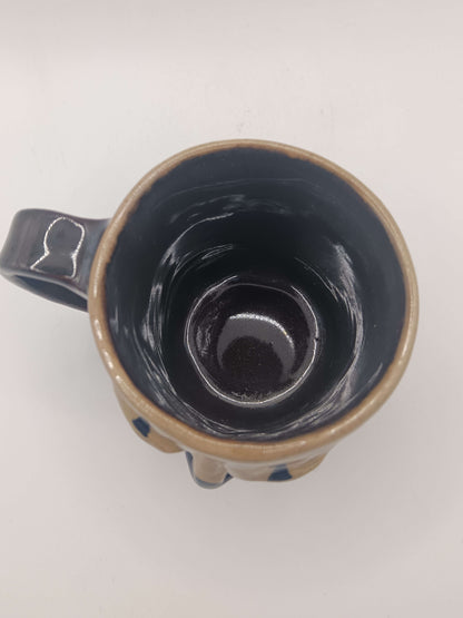 Black Clown Face Mug - Weird Handmade Ceramic Mug