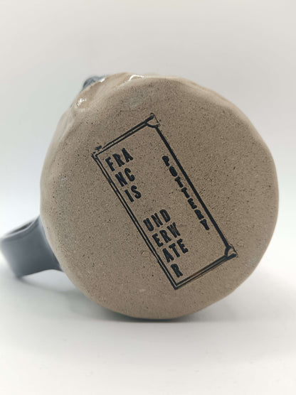 Black Clown Face Mug - Weird Handmade Ceramic Mug