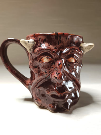 Strange Red Devil Mug - Weird Handmade Ceramic Monster Mug