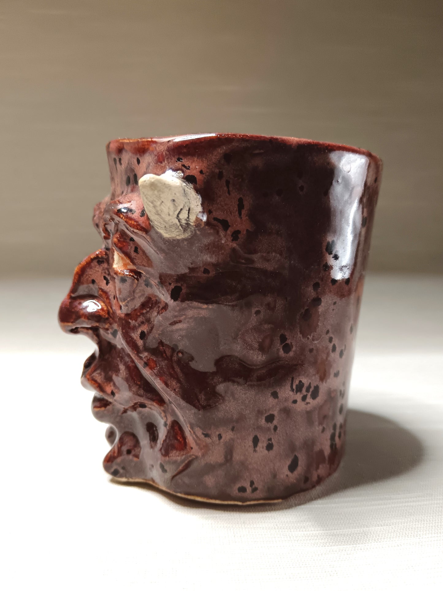Strange Red Devil Mug - Weird Handmade Ceramic Monster Mug
