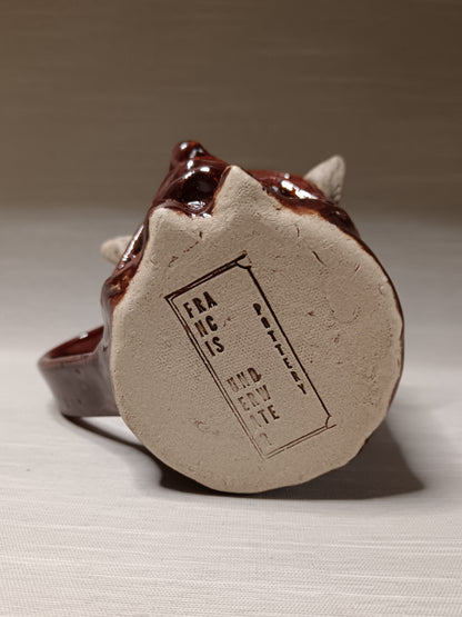 Strange Red Devil Mug - Weird Handmade Ceramic Monster Mug