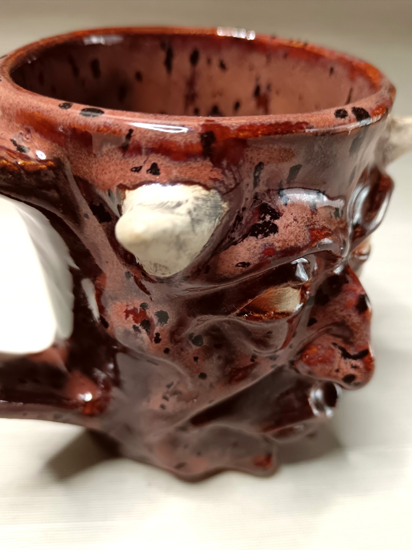 Strange Red Devil Mug - Weird Handmade Ceramic Monster Mug