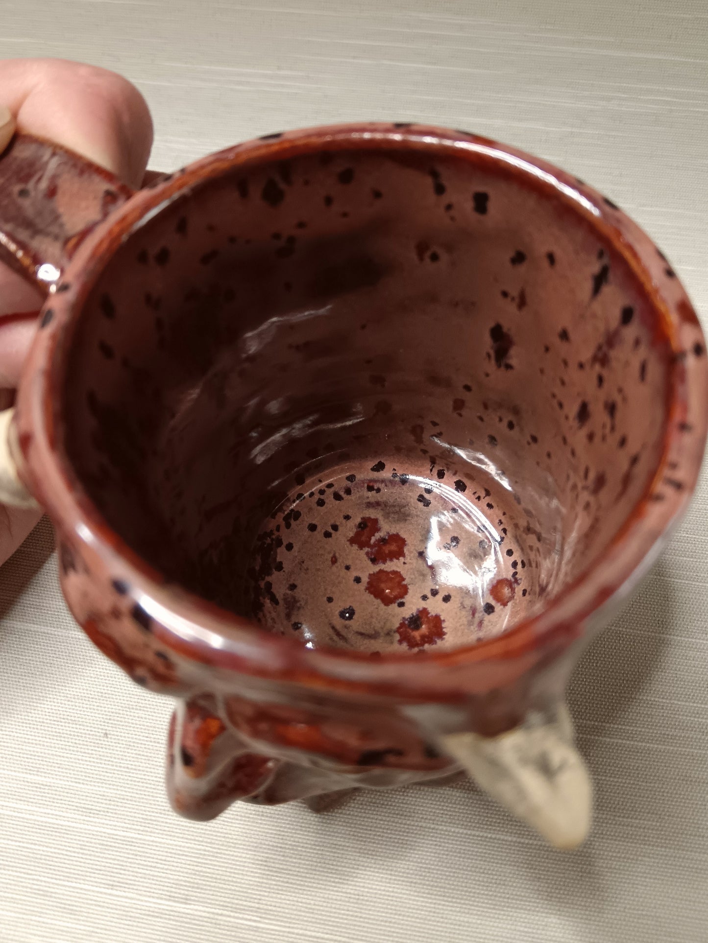 Strange Red Devil Mug - Weird Handmade Ceramic Monster Mug