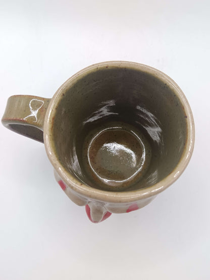 Crazy Eye Clown Face Mug - Weird Handmade Ceramic Mug