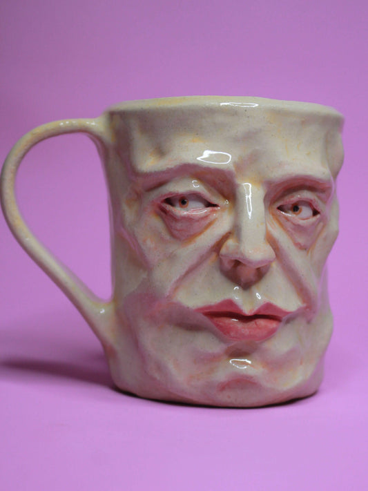 He Said What!? Face Mug - Quirky Handmade Ceramic Mug