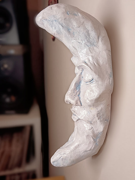 Pale Blue Hanging Crescent Moon Wall Art