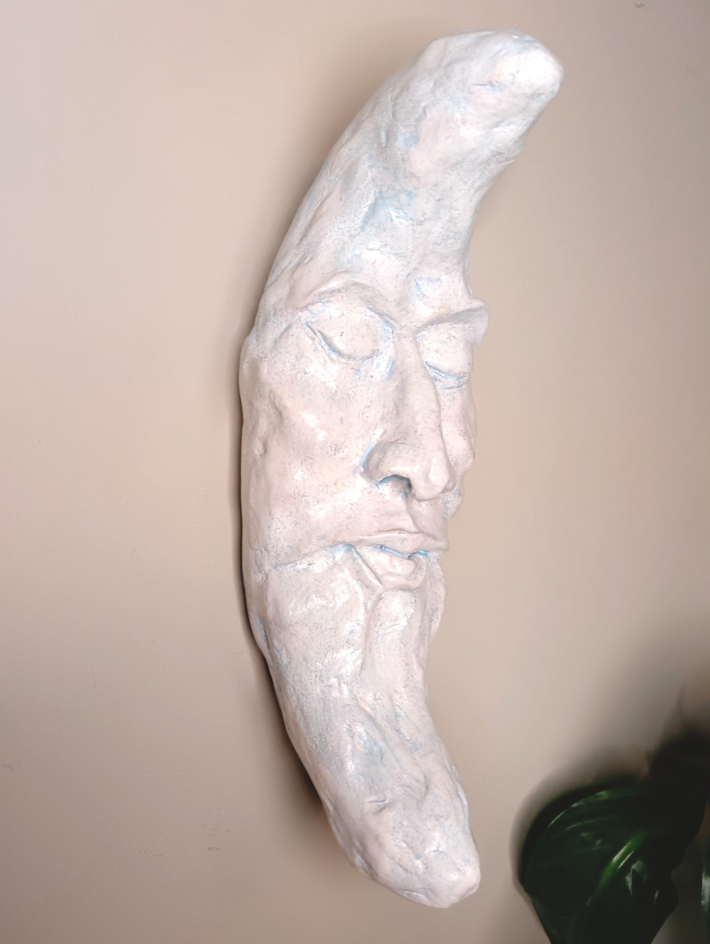 Pale Blue Hanging Crescent Moon Wall Art