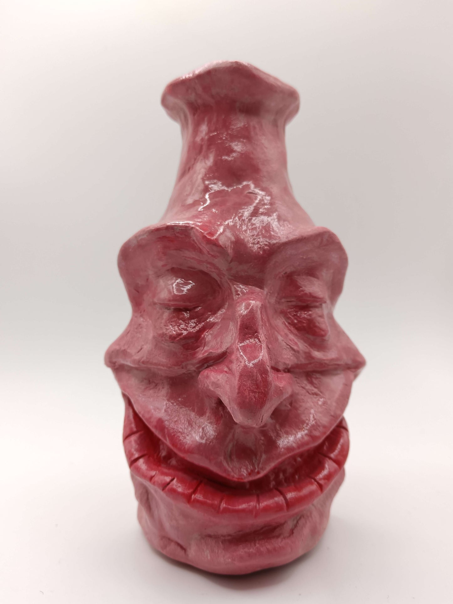 Quirky Hand Sculpted Grinning Face Vases