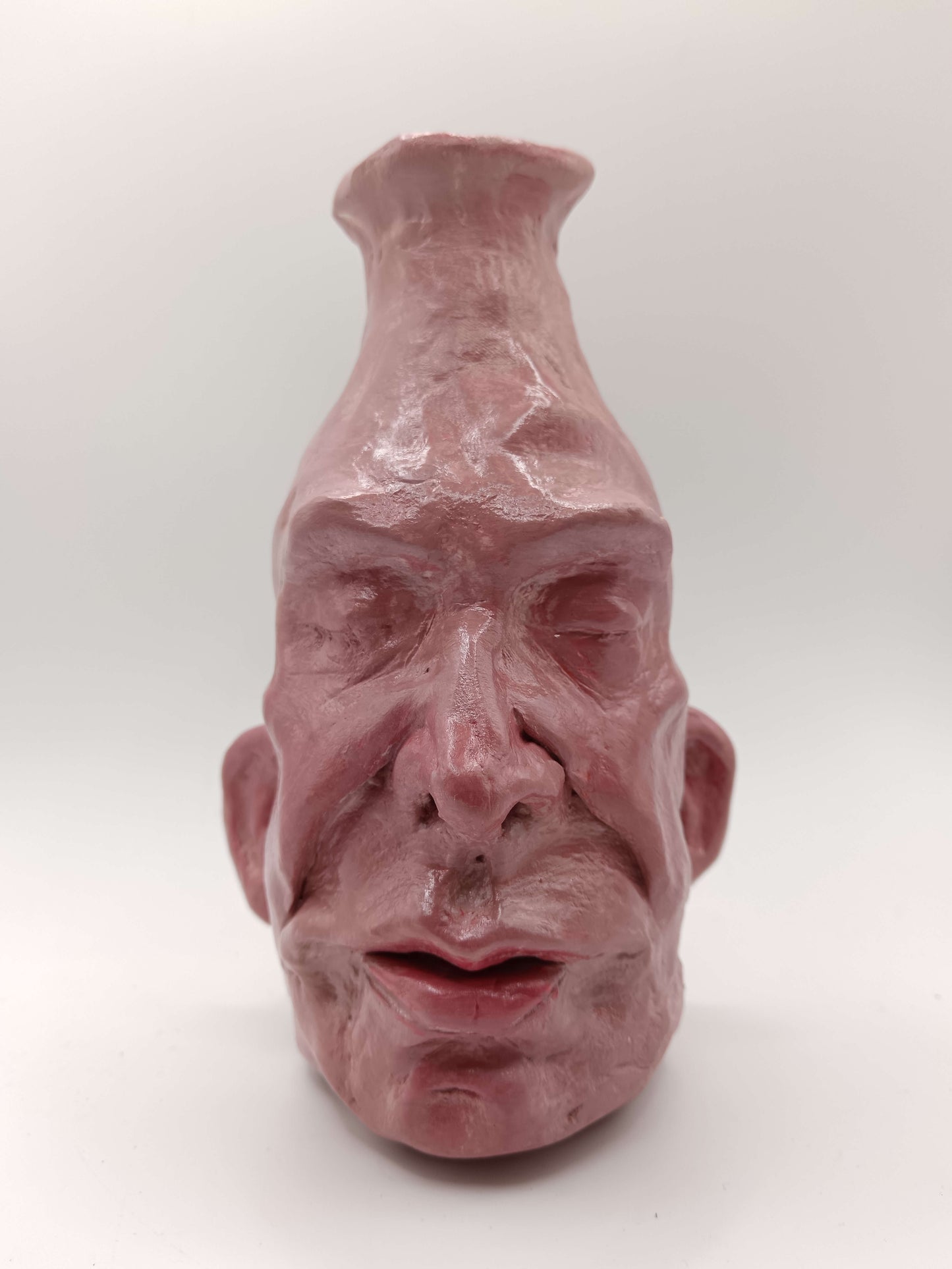 hand painted clay portrait sculpture
