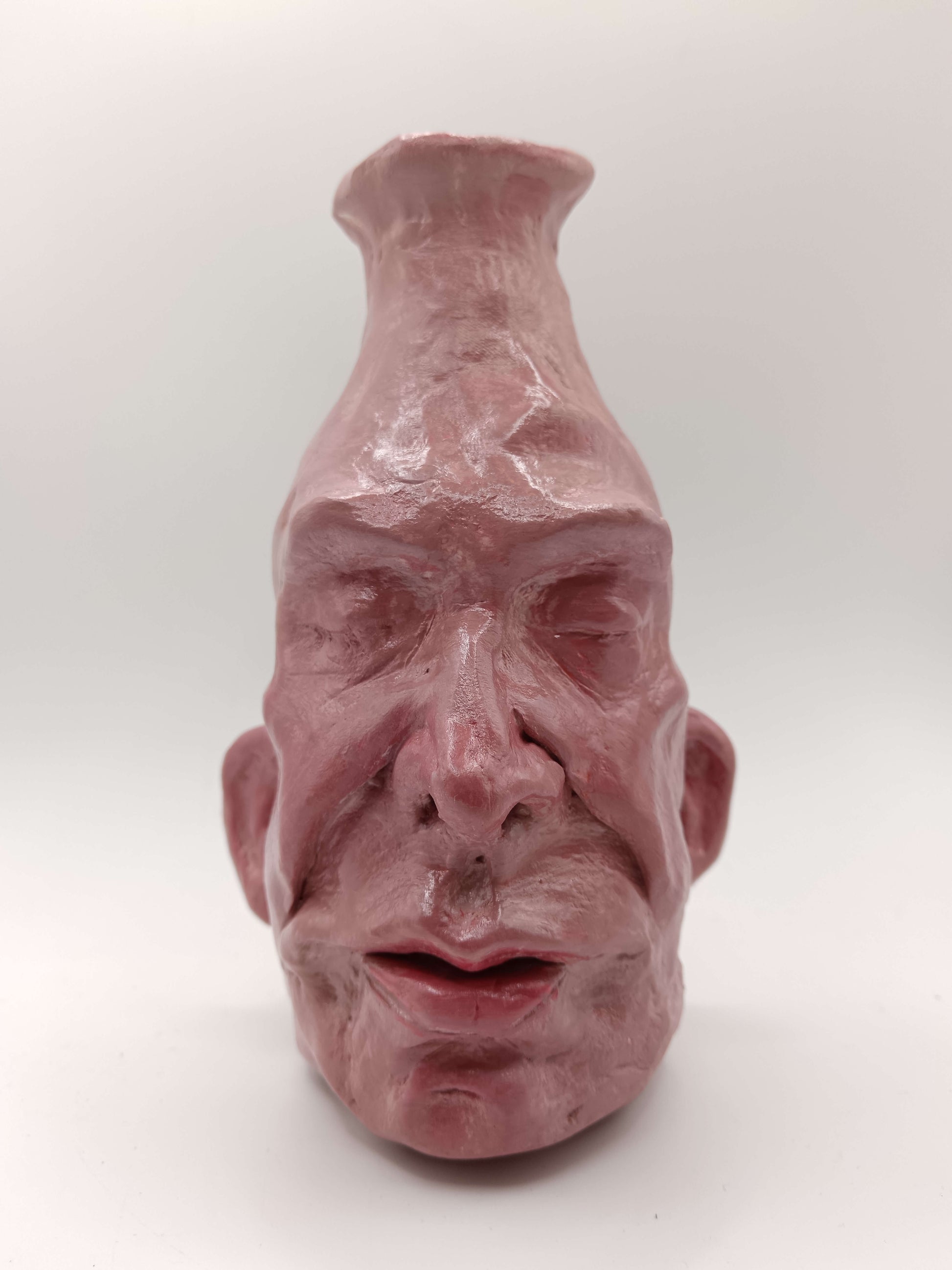 hand painted clay portrait sculpture