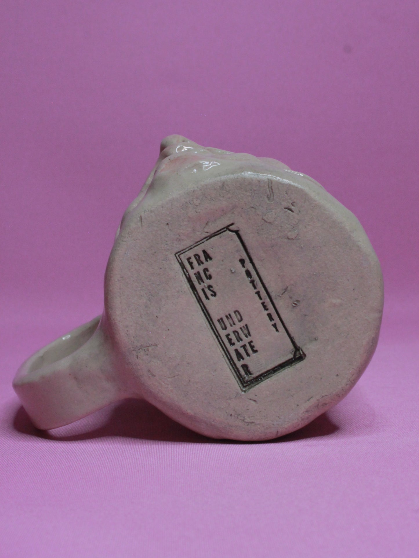 Sleepy White Face Tankard / Large Mug - Handmade Ceramic Drinkware (Copy)