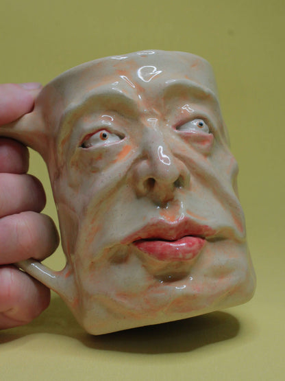 Bored With this Conversation Face Mug - Quirky Handmade Ceramic Mugs