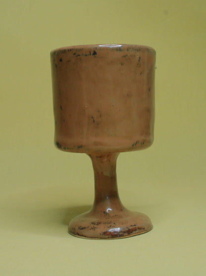 Brown Devil Ceramic Face Goblet - Small Handmade Ceramic Drinkware