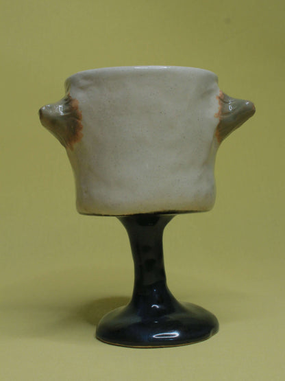 Sleeping Clown Ceramic Face Goblet - Small Handmade Ceramic Drinkware