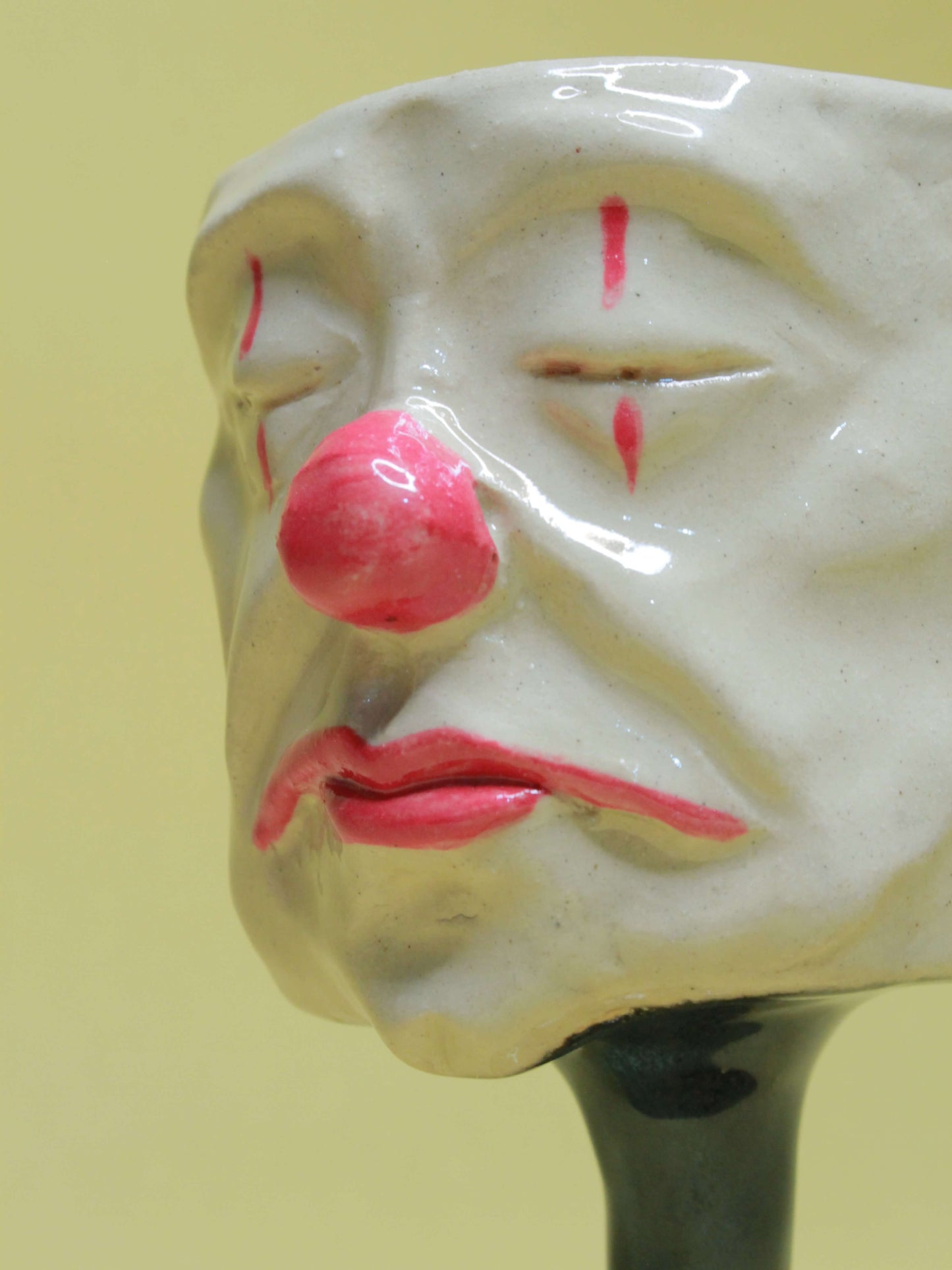 Sleeping Clown Ceramic Face Goblet - Small Handmade Ceramic Drinkware