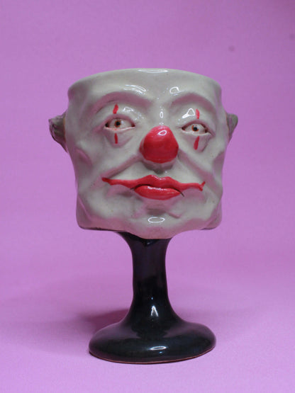Seeing Clown Ceramic Face Goblet - Small Handmade Ceramic Drinkware
