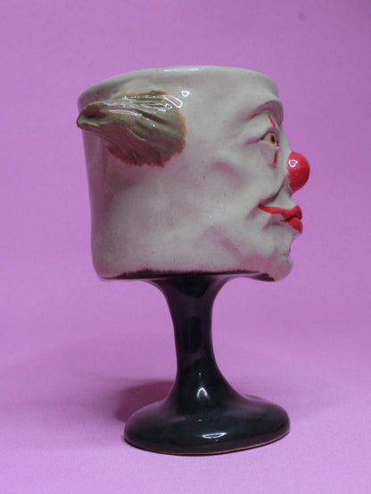 Seeing Clown Ceramic Face Goblet - Small Handmade Ceramic Drinkware