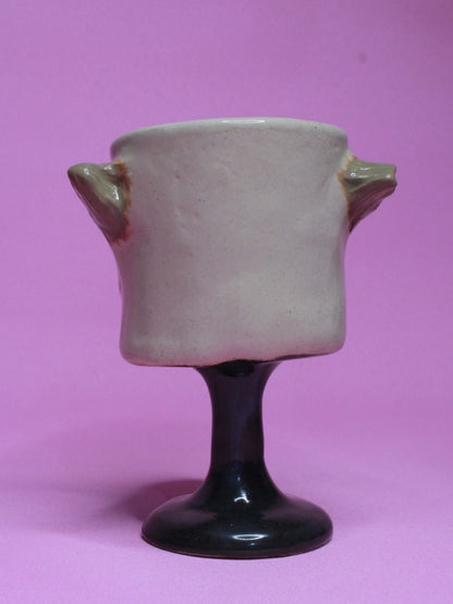 Seeing Clown Ceramic Face Goblet - Small Handmade Ceramic Drinkware
