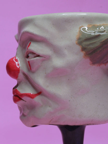 Seeing Clown Ceramic Face Goblet - Small Handmade Ceramic Drinkware