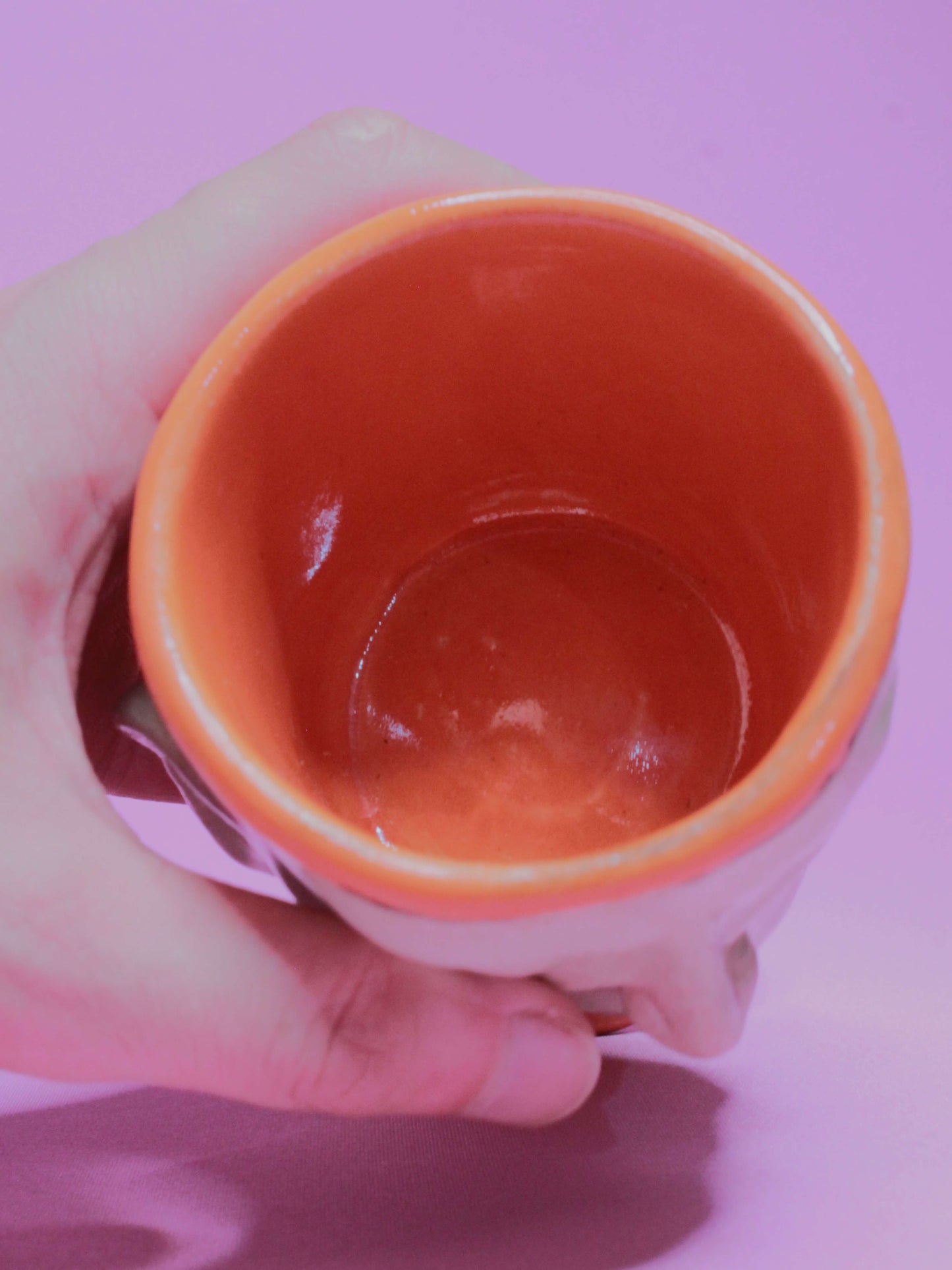 Orange (Closed Eyes) Ceramic Face Goblet - Small Handmade Ceramic Drinkware (Copy)
