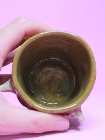 Green Devil Mini Pot (Closed Eyes) / Tumbler - Handmade Ceramic Pot & Drinkware (Copy)