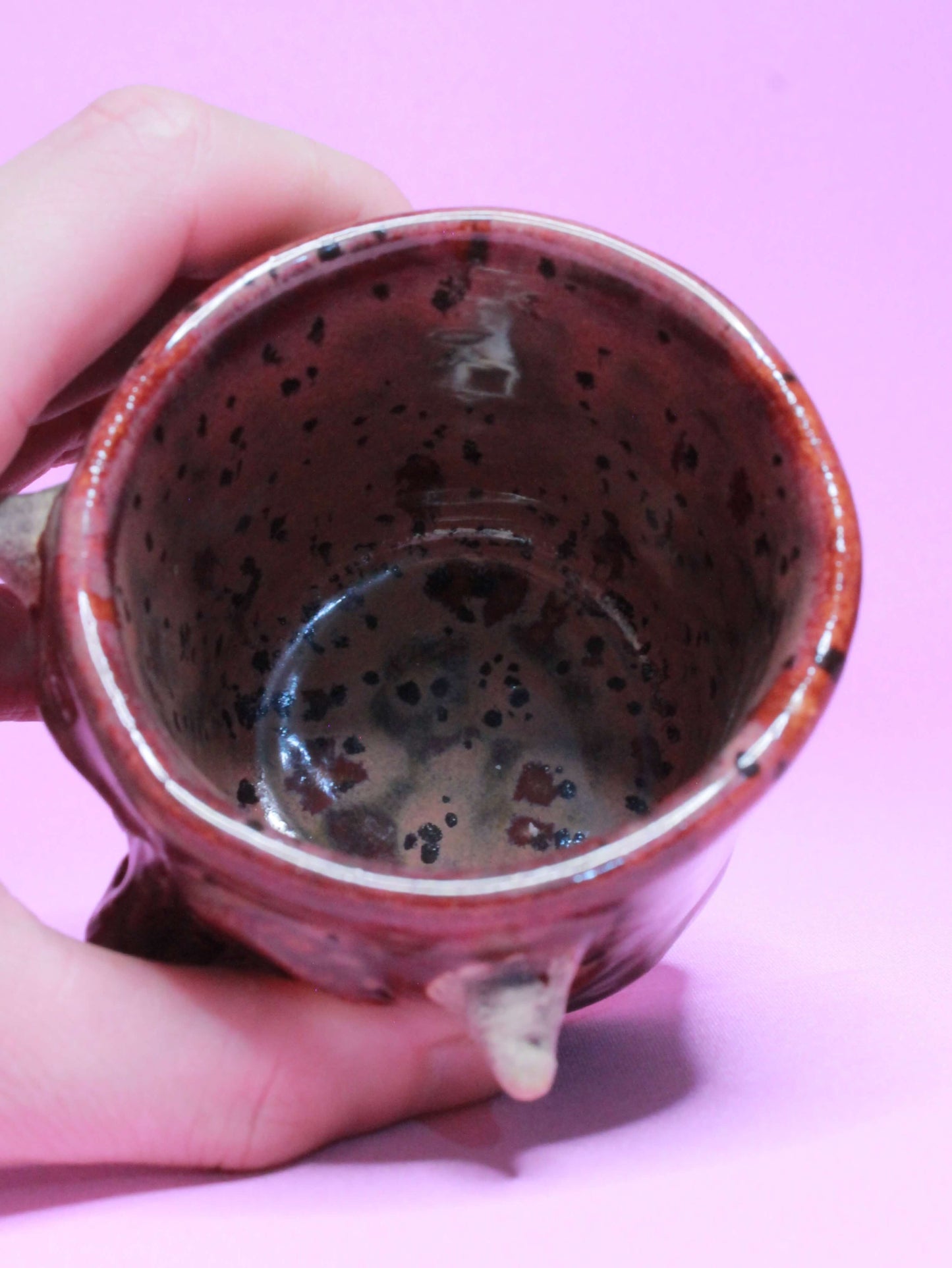 Red Devil Mini Pot (Open Eyes) / Tumbler - Handmade Ceramic Pot & Drinkware