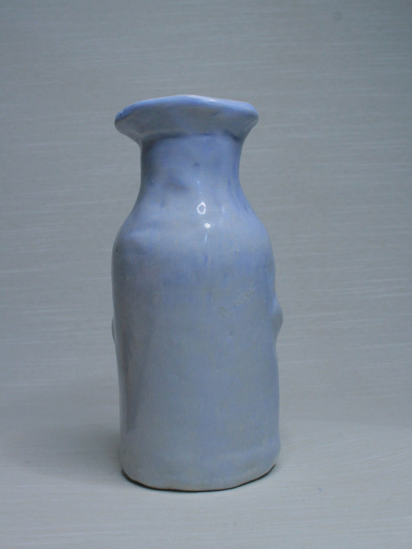 Blue (Open Eyes) Ceramic Bottle Vase Goblet - Small Handmade Ceramic Bud Vase