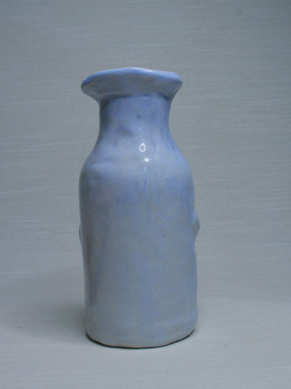 Blue (Open Eyes) Ceramic Bottle Vase Goblet - Small Handmade Ceramic Bud Vase